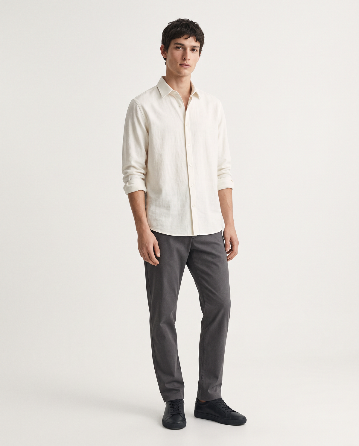Slub Relaxed Fit Shirt — Off White | NO NEXT