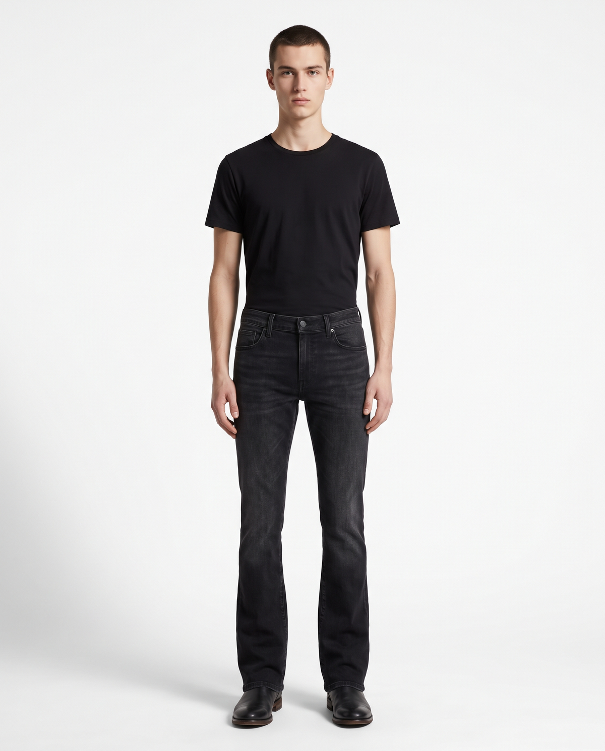 Slim Bootcut Jeans — Washed Black | NO NEXT