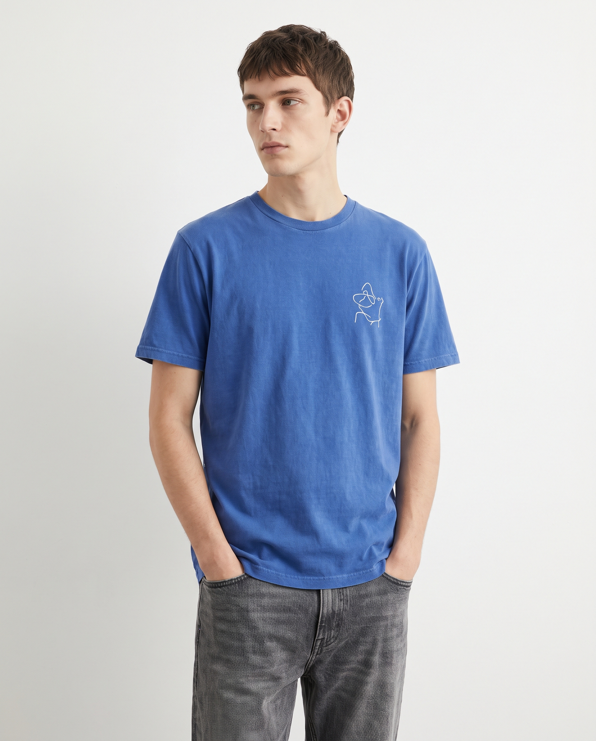 Washed Graphic T-Shirt — Cobalt Blue | NO NEXT