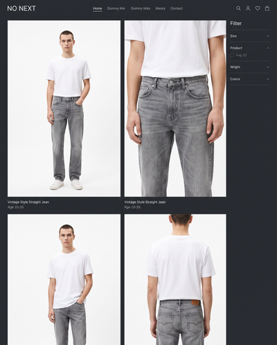 Cigarette Fit Jeans — Vintage Grey | NO NEXT