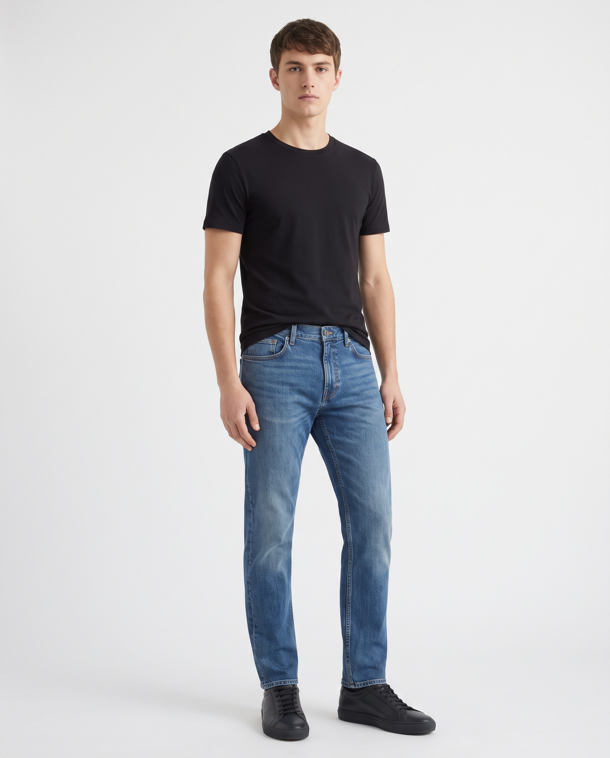 Cigarette Fit Jeans — Mid Blue | NO NEXT