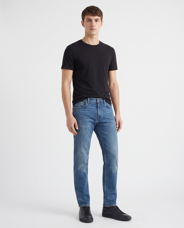 Cigarette Fit Jeans — Mid Blue | NO NEXT