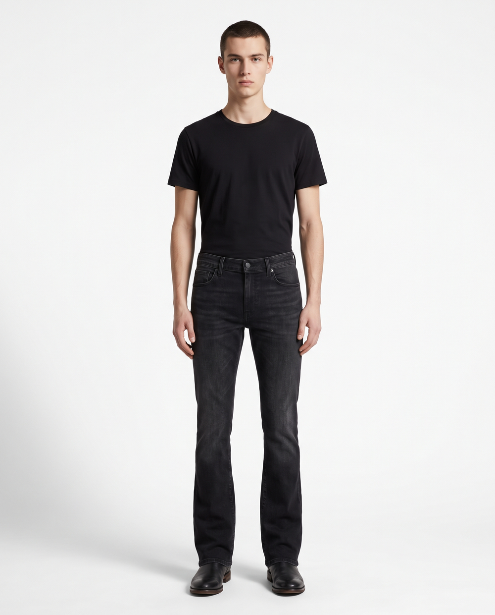 Slim Bootcut Jeans — Washed Black | NO NEXT