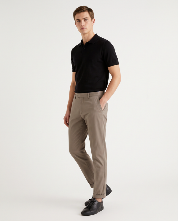 Smart Tapered Trousers — Taupe | NO NEXT