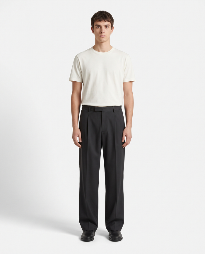 Relaxed Pleated Trousers — Black | NO NEXT